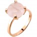 Μονόπετρο δαχτυλίδι από ροζ χρυσό Κ14 με ορυκτό χαλαζία